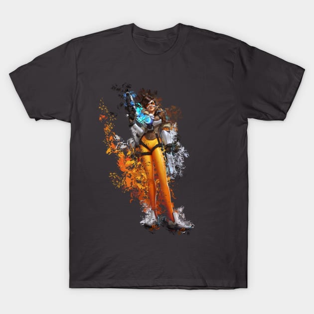 Overwatch Tracer Splatter - Classic T-Shirt by Brent_reel